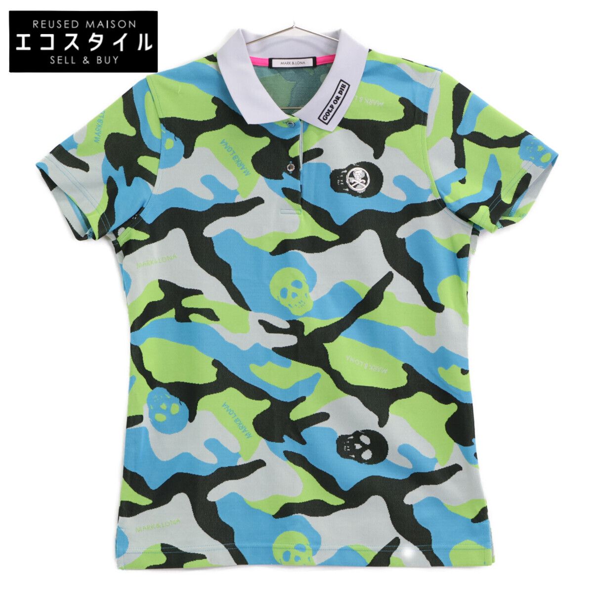 MARK&LONAマークアンドロナ スカル カモフラポロシャツ （カーキ系）L MARK&LONAマークアンドロナ スカル カモフラポロシャツ （カーキ系）L
