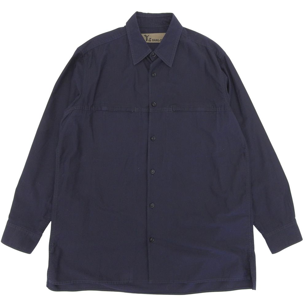 Y's ワイズ 厚手長袖ブラウス コットン トップス メンズ ネイビー YK