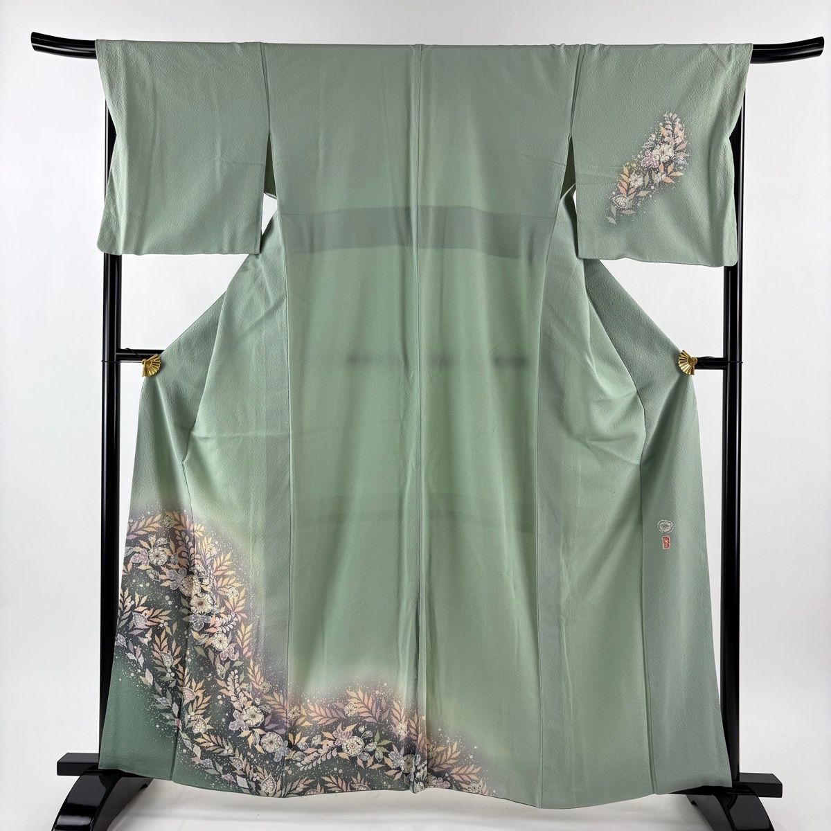 付下げ 身丈161.5cm 裄丈69cm L 袷 翠山工房 やまと 落款 辻が花