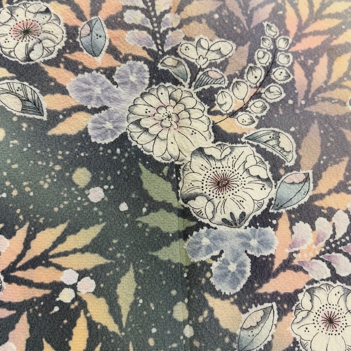 付下げ 身丈161.5cm 裄丈69cm L 袷 翠山工房 やまと 落款 辻が花