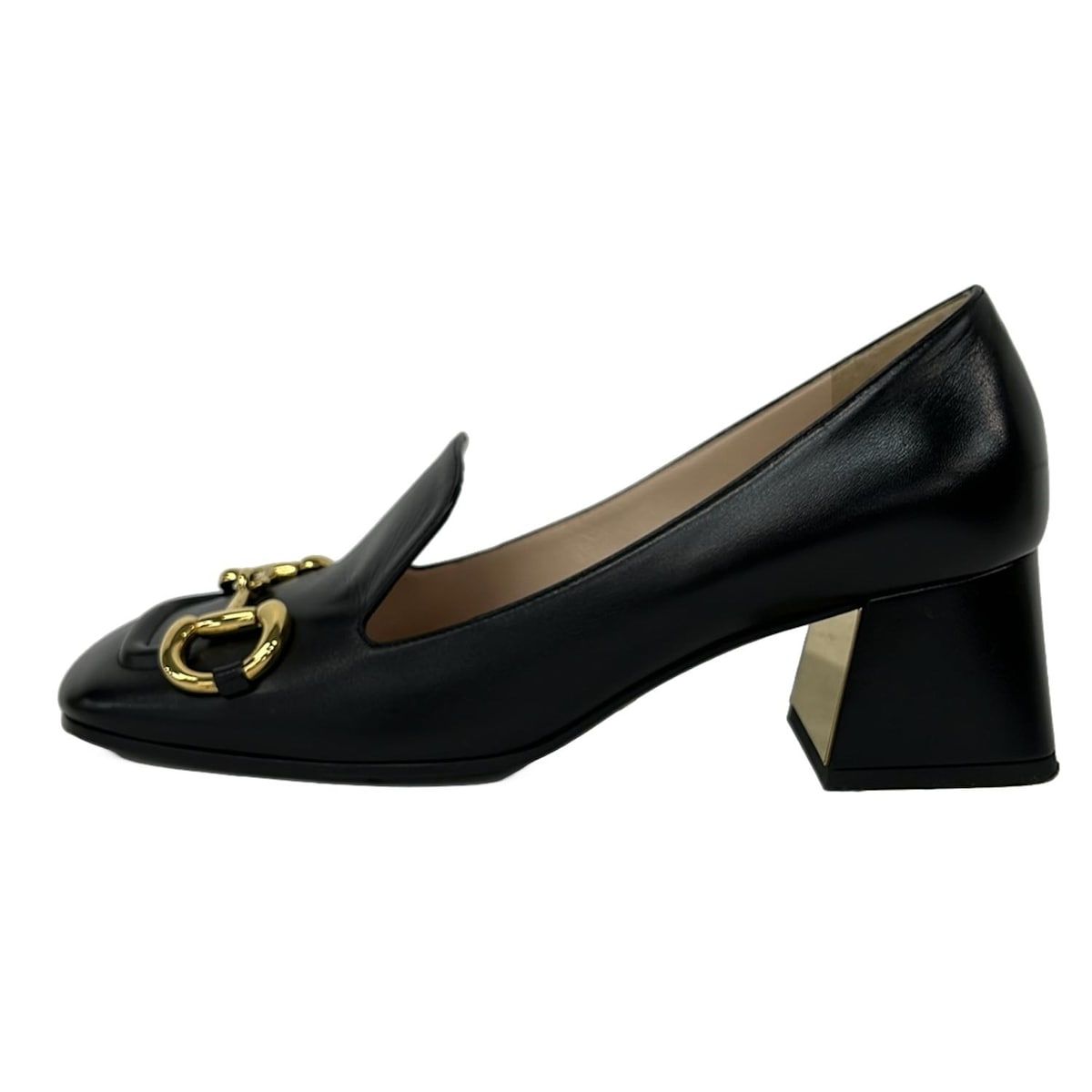 GUCCI(グッチ) パンプス 37 1/2 レディース ホースビット 黒 レザー