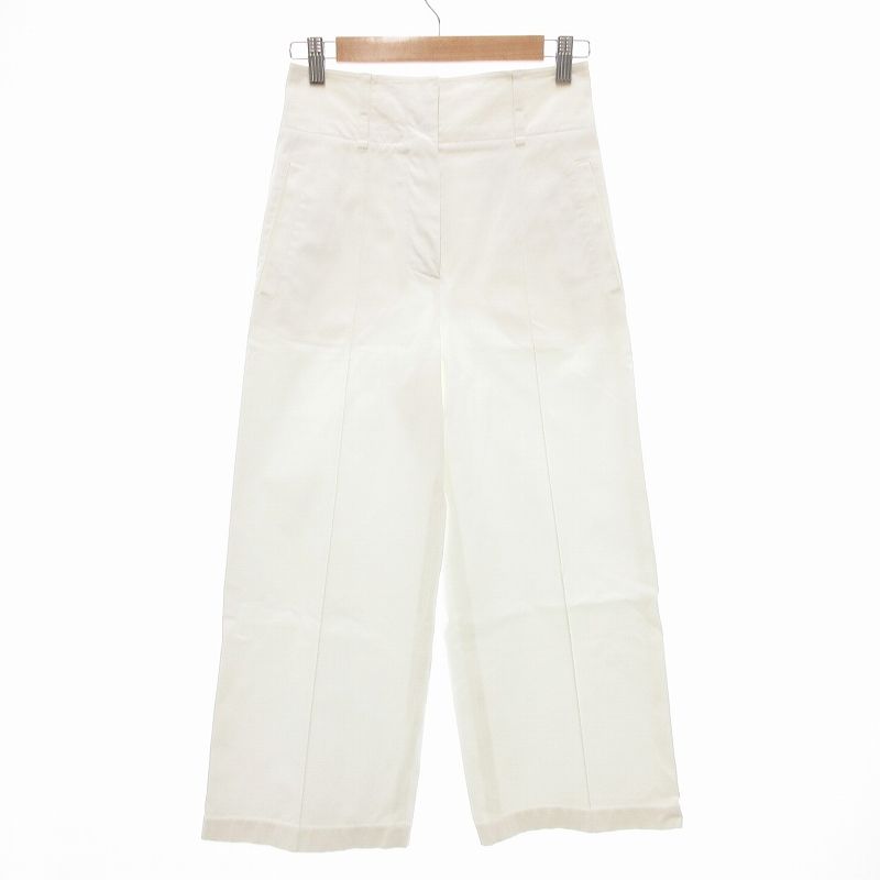 【中古】エルメス HERMES センタープリーツワイドパンツ センタークリース 34 白 ホワイト /JS ■GY03 レディース エルメス HERMES センタープリーツワイドパンツ センタークリース 34