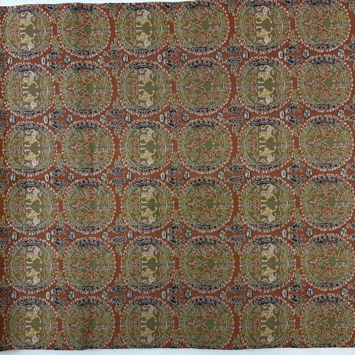 美品】 開き名古屋帯 名品 龍村美術織物 比翼仕立て 円文白虎朱雀錦 赤