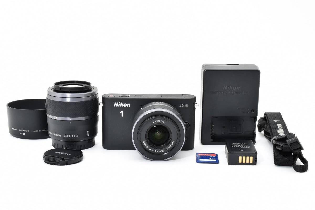 カメラ ☆ショット数417 回☆ニコン Nikon 1 J2 ダブルレンズ 30-110mm