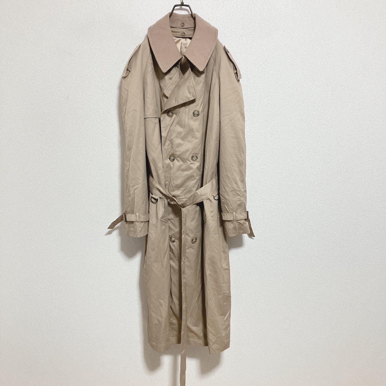 ライナー付】ヴィンテージ トレンチコート ノバチェック ベージュ L 42