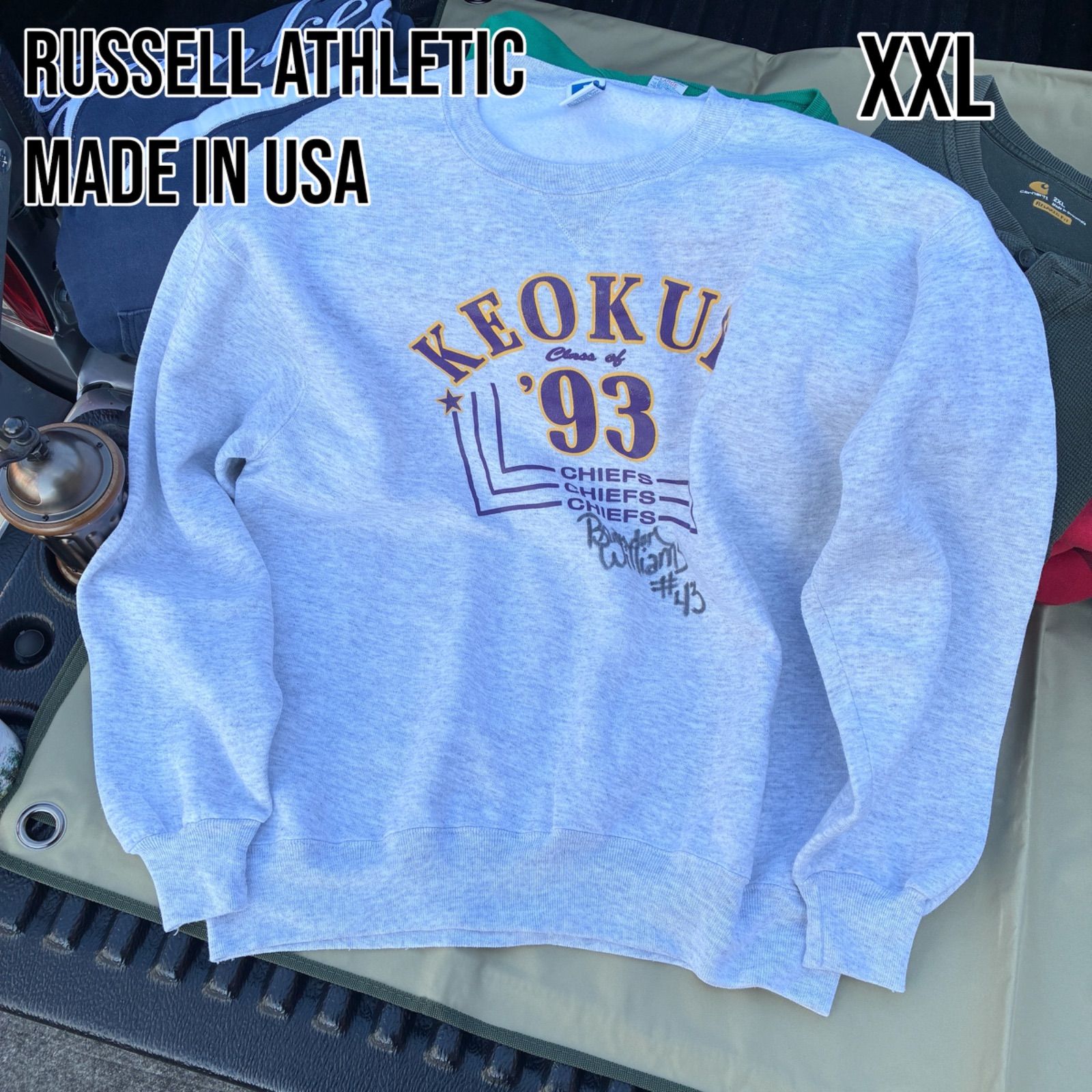 RUSSELL 90s スウェット XXL USA製 1993年 卒業記念 署名入 - メルカリ