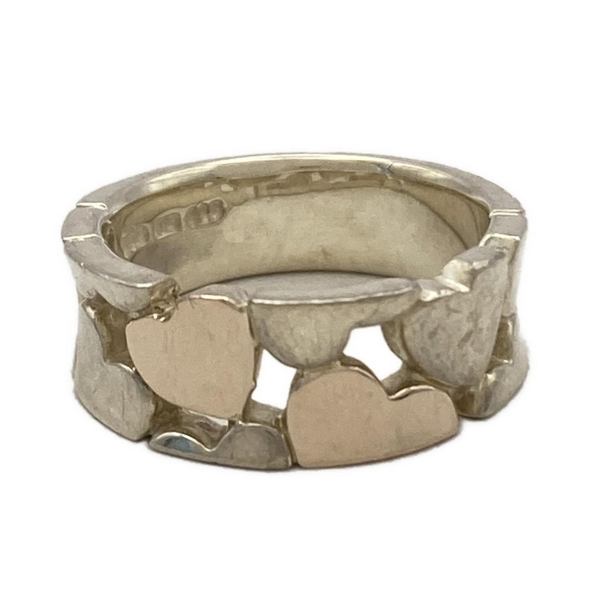 STAR JEWELRY スタージュエリー リング - K 18 YG×シルバー ハート