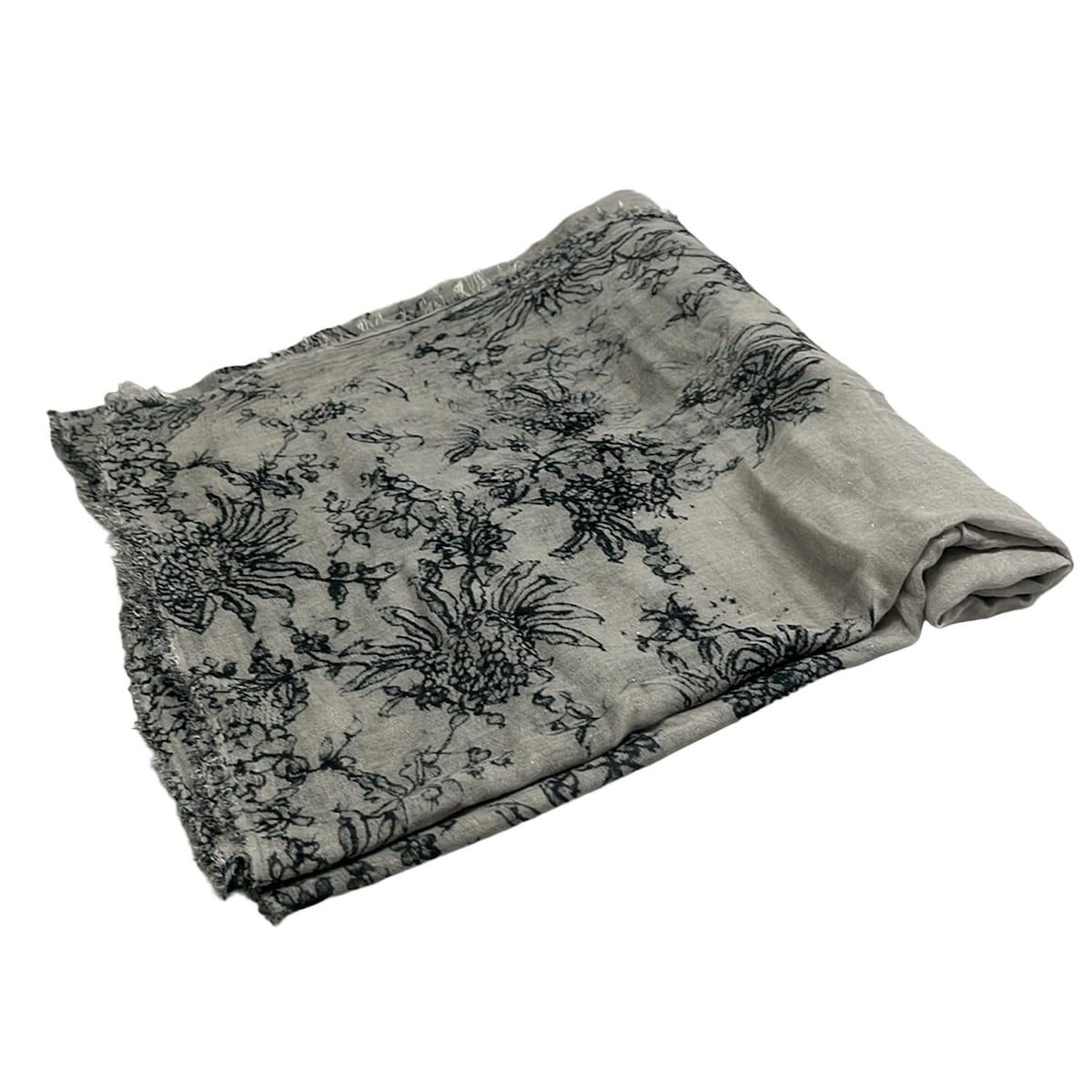 Falierosarti ファリエロサルティ ストール ショール ライトグレー×ダークネイビー ラメ ウール