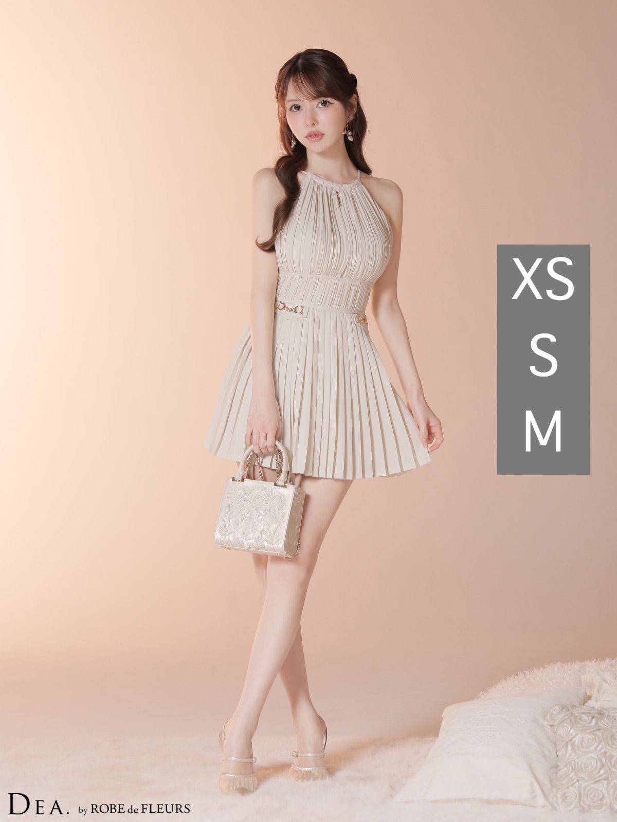 アイボリー DE 4628-IV-2512 DEA. by ROBE FLEURS|ディアバイローブドフルール ホルターネック| ティアード| フ | ミニドレス| キャバドレス| AngelR