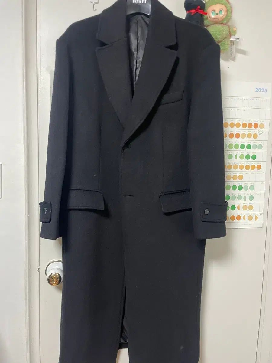 PARTIMENTO Single Long Coat Black m