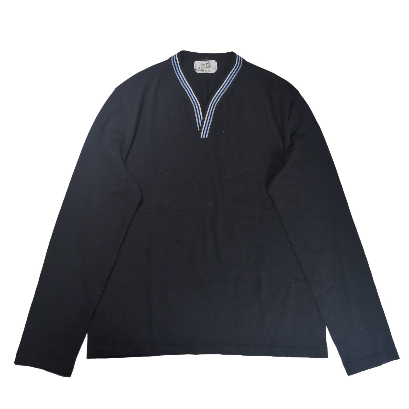 HERMES Silk Cashmere Blend V Neck Sweater