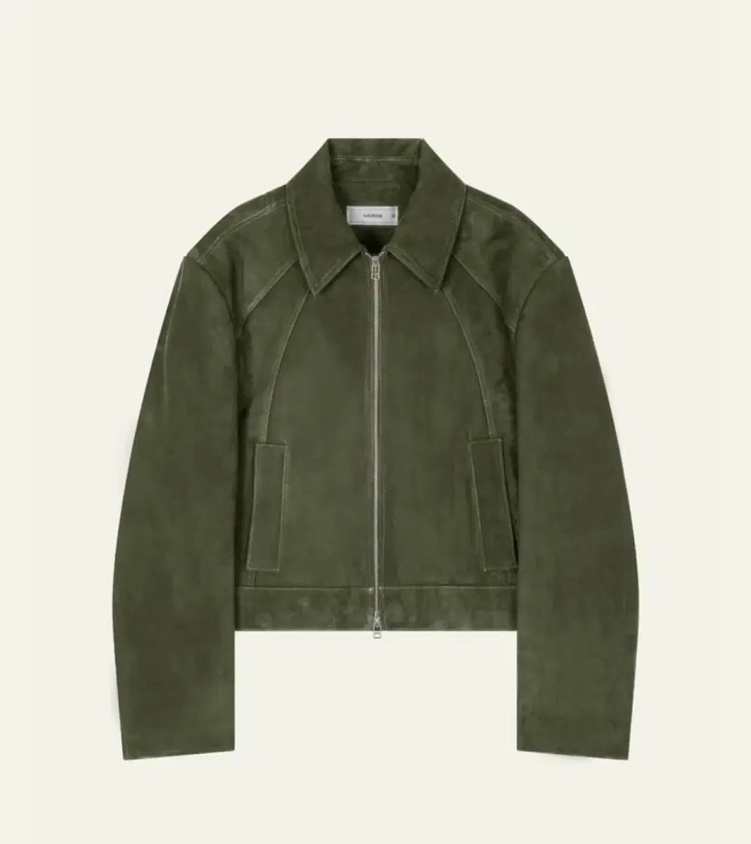 スウェード クロップド ジャケット グリーン 2 サイズ