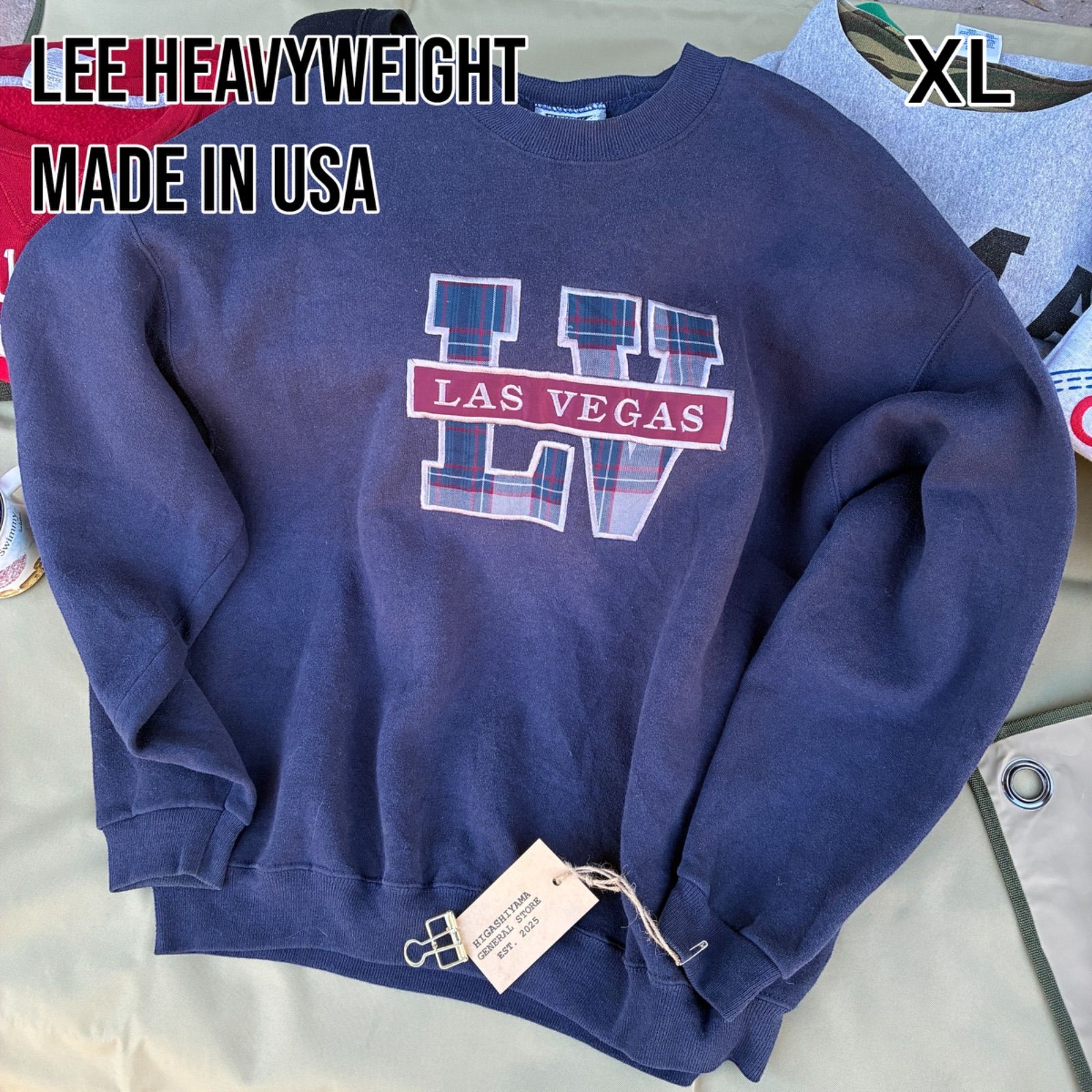 Lee 90 s スウェット XL ヘビーウェイト ラスベガス 刺繍パッチ 紺