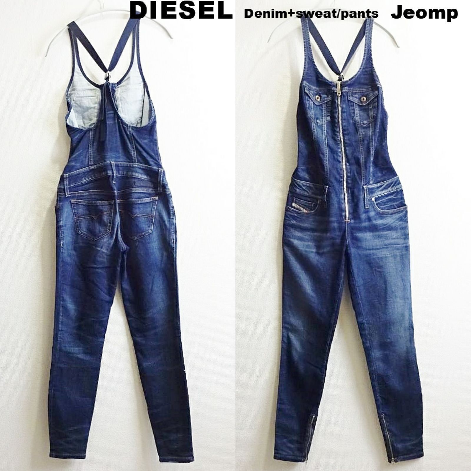 DIESEL ディーゼル ジョグジーンズ スキニー サロペット JEOMP ストレッチ オーバーオール レディース S 相当 インディゴ