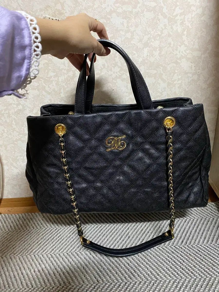 DAKS キルティング ブラック チェーン ショルダーバッグ