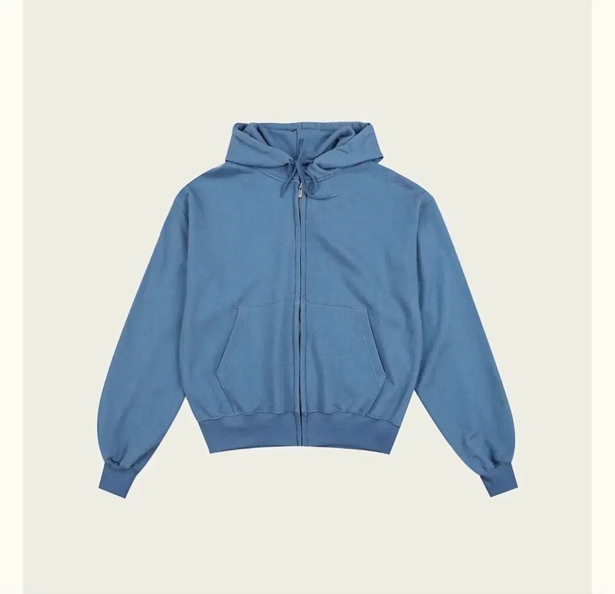 リボン빛 リエル フードジップアップ ブルー