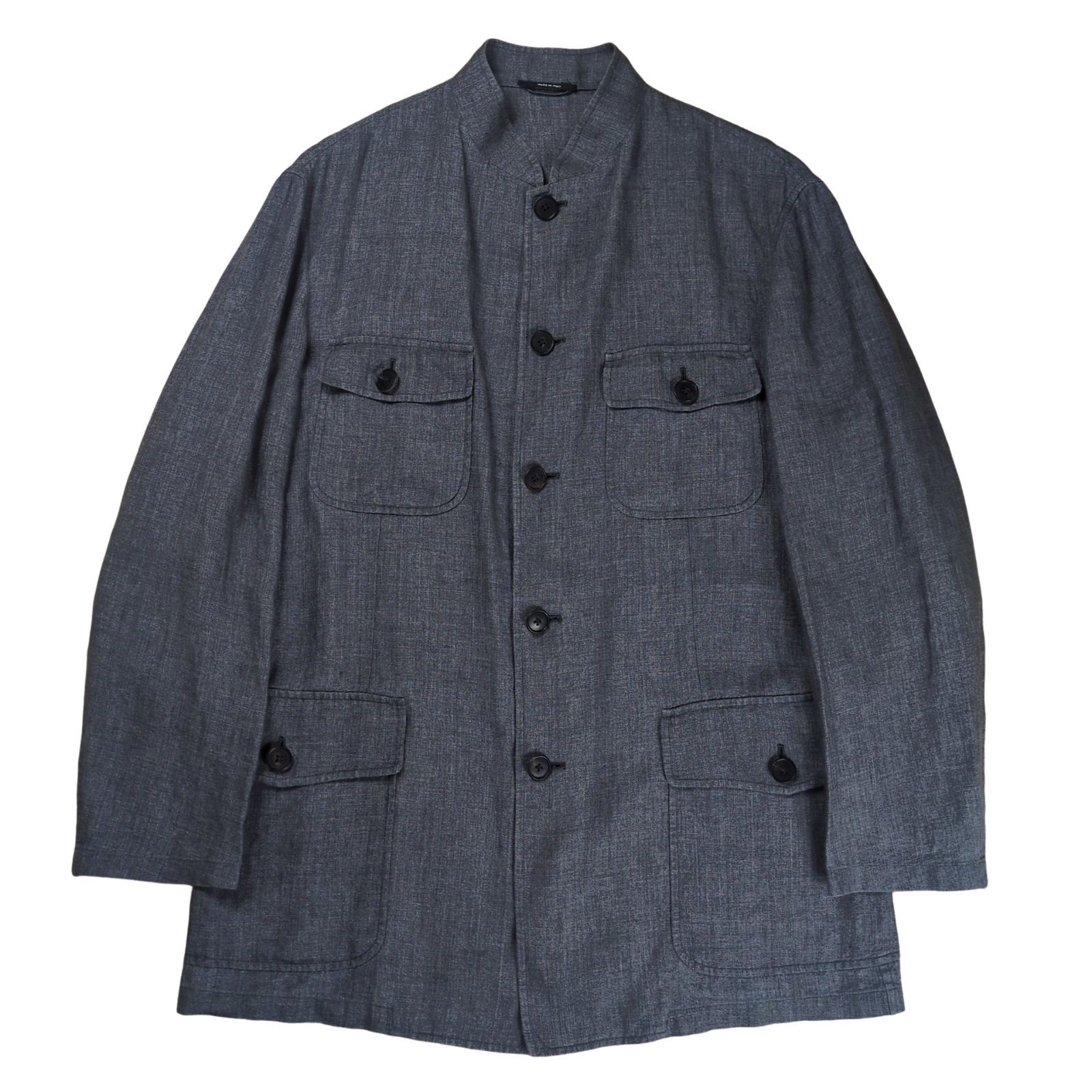 HERMES Flap Pockets Stand Collar Work Jacket