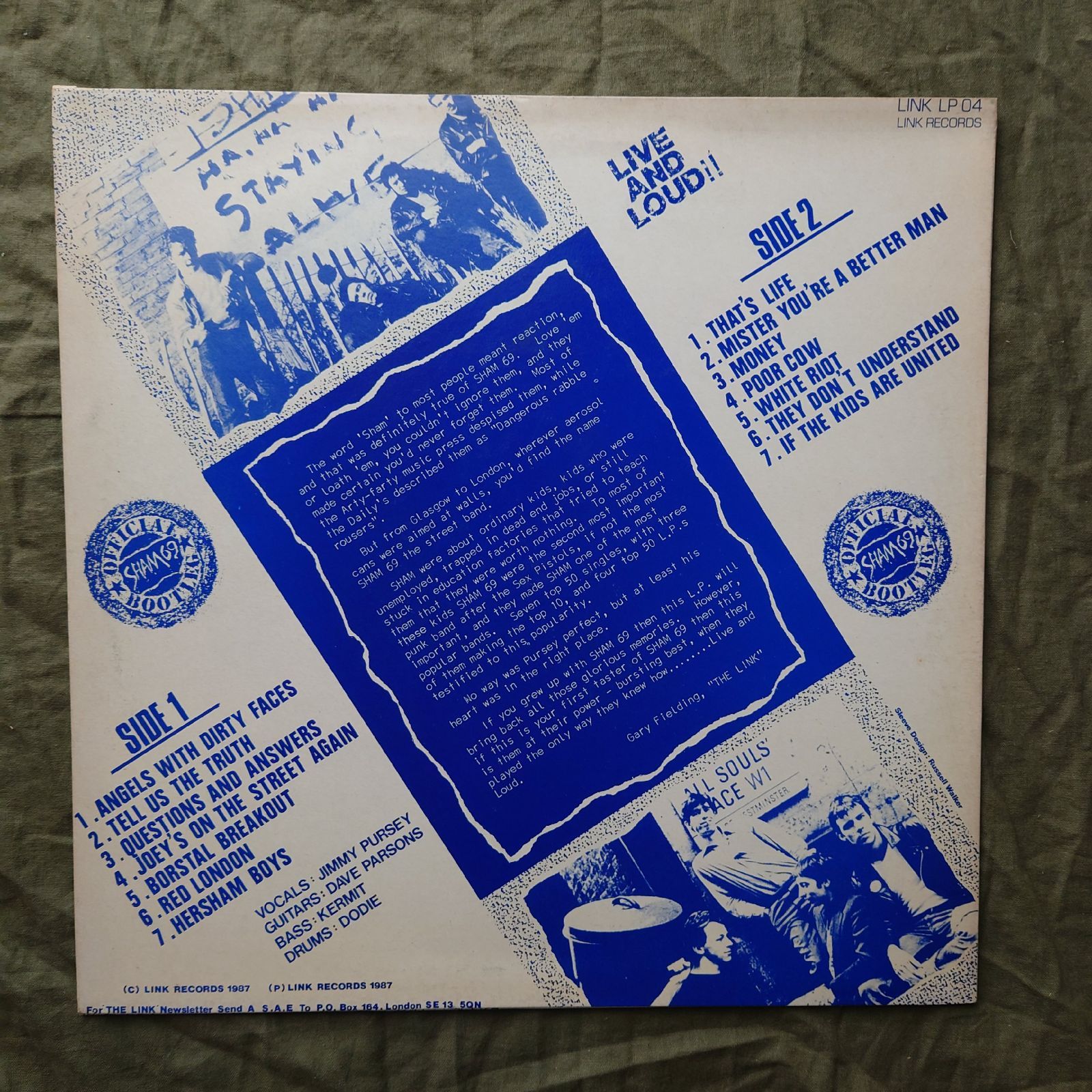 美盤 1987年 英国 本国盤 オリジナルリリース盤 シャム69 Sham 69 LP