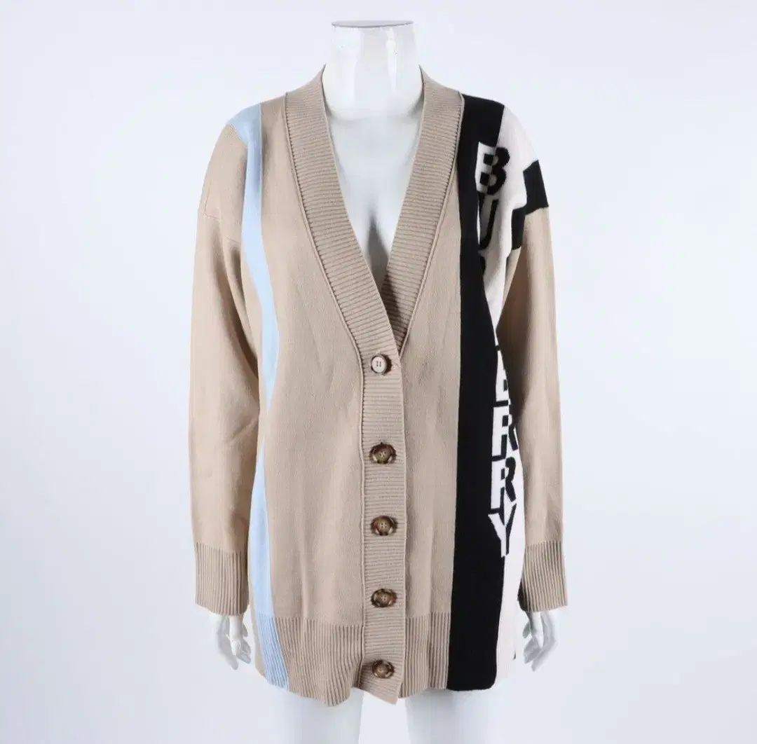 バーバリー ロゴ ストライプ カーディガン S 55 66