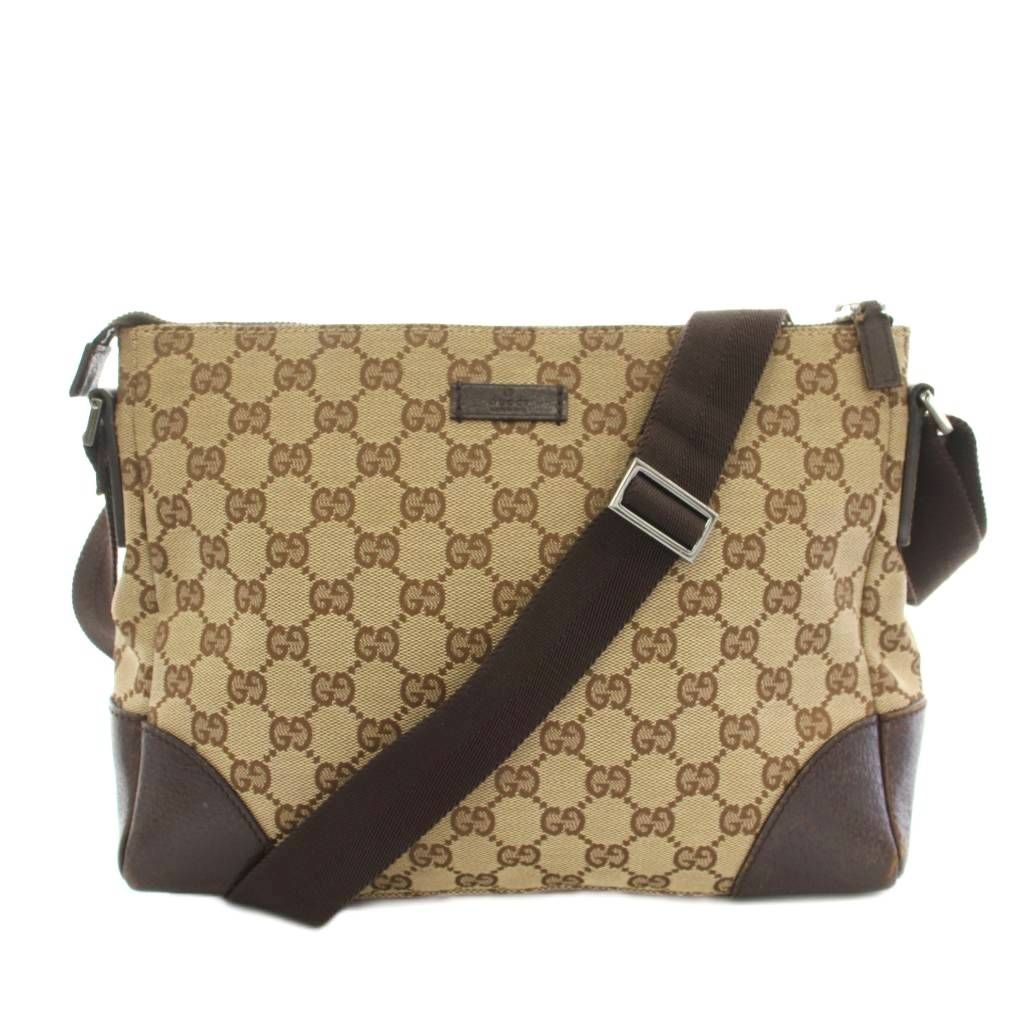 【中古】グッチ GUCCI ショルダーバッグ キャンバス GG柄 レザー ベージュ 茶 ブラウン 114273 /YT ■OH レディース グッチ GUCCI ショルダーバッグ キャンバス GG柄 レザー ベージュ 茶