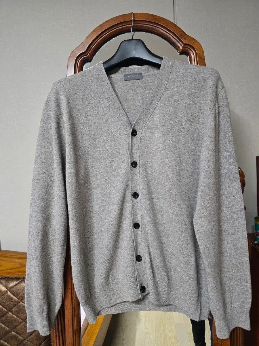 ROGATIS メンズ グレー カーディガン ウール カシミア 105