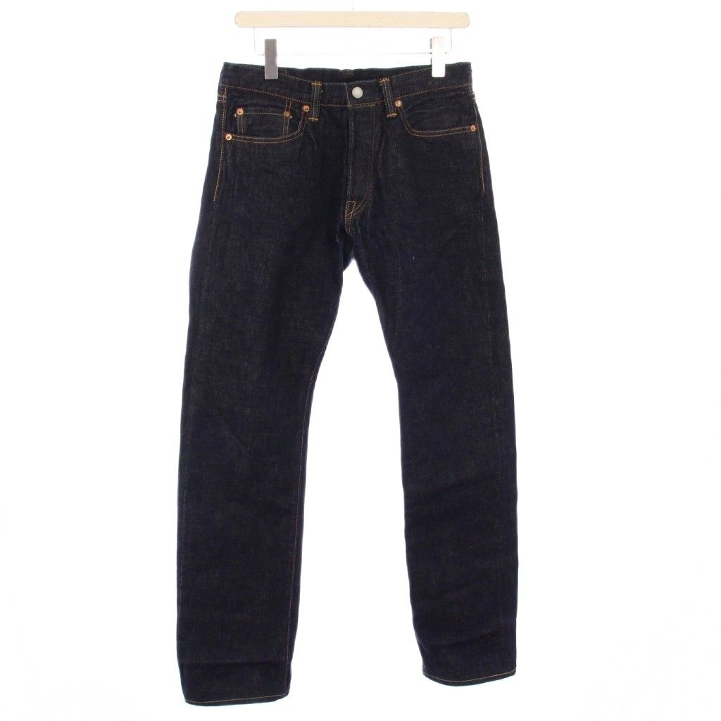 桃太郎ジーンズ JEANS デニムパンツ ジーンズ ボタンフライ ロゴパッチ レザーパッチ ワンカラー W 31 インディゴ |BB