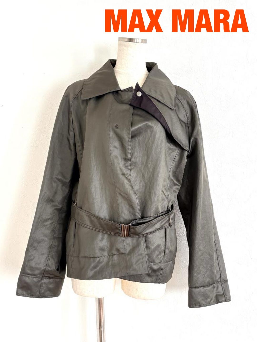 MAX MARA マックスマーラ ジャケット 42 M-L カーキブラウン 大人 おしゃれ お出掛け み 6462094