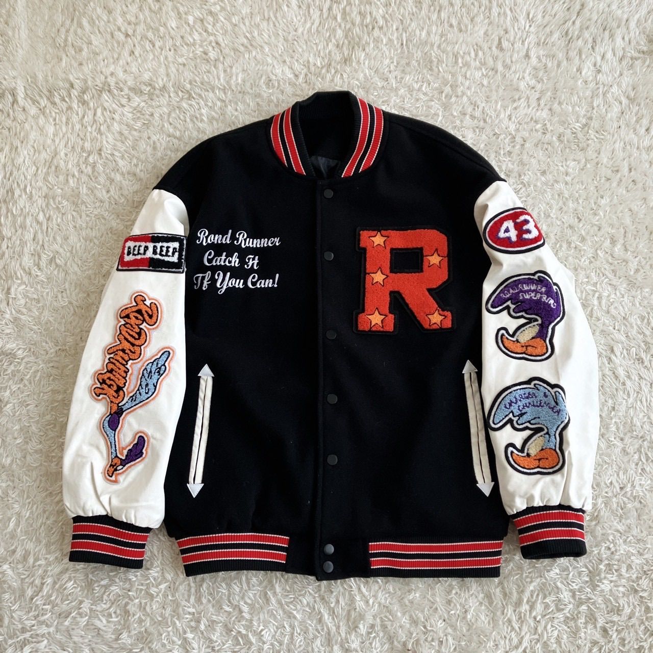 【美品】ロードランナー　スタジャン　FRANKLIN MUSK USA　アメカジ 未使用！FRANKLIN MUSK USA ロードランナー スタジャン スタジアム