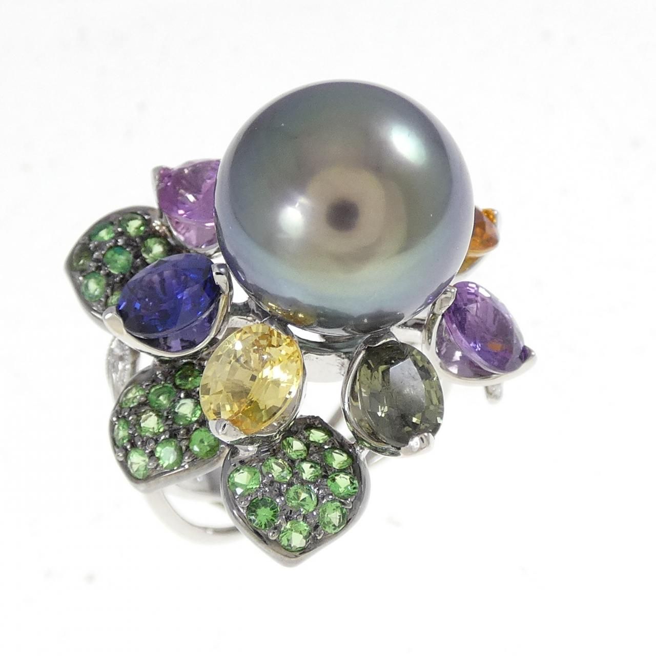 K 18 WG|K BG カラーストーン リング