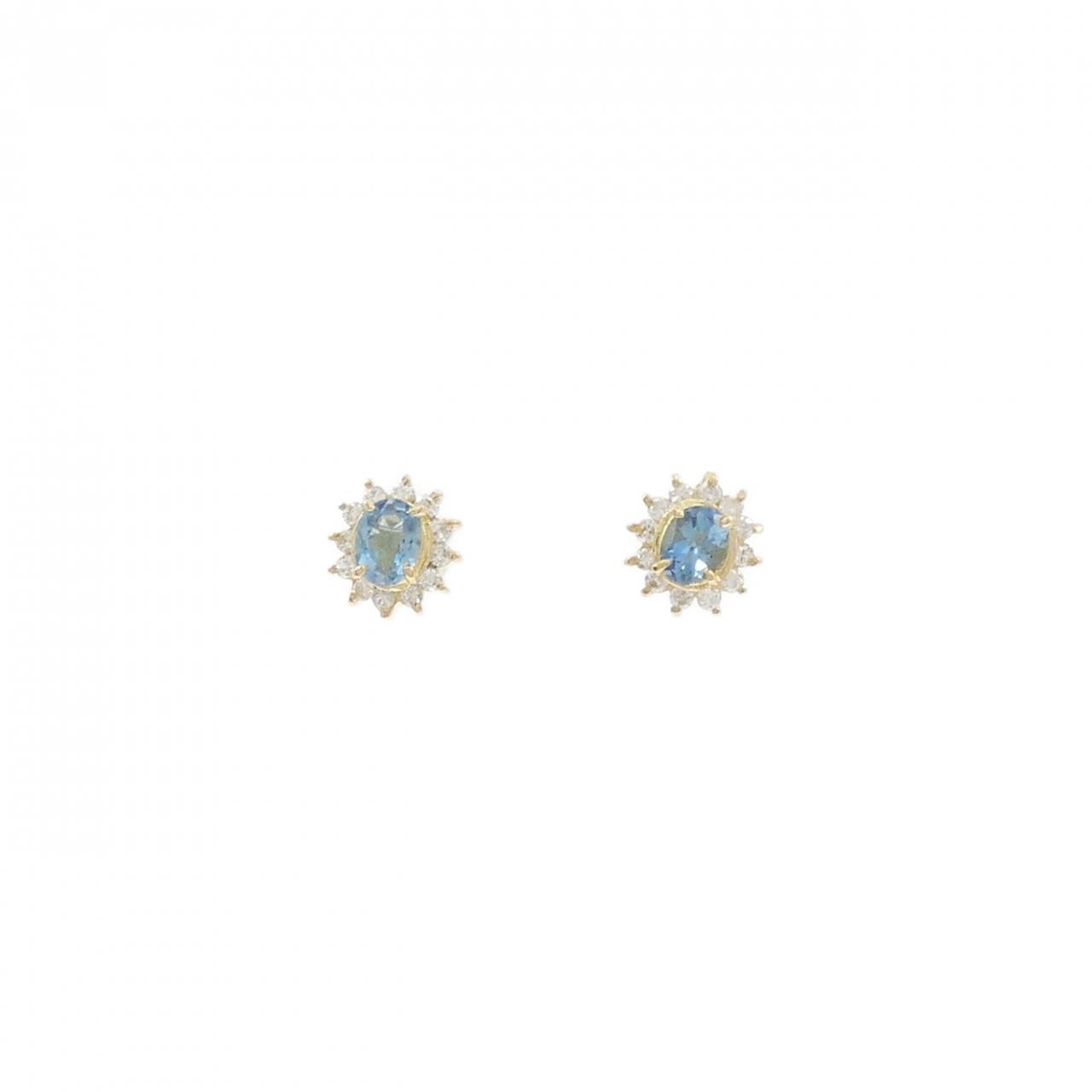 K18YG アクアマリン ピアス - メルカリ