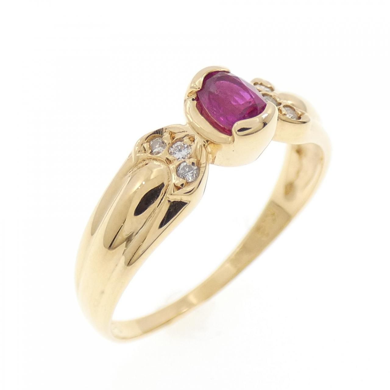 K 18 YG ルビー リング 0.25 CT