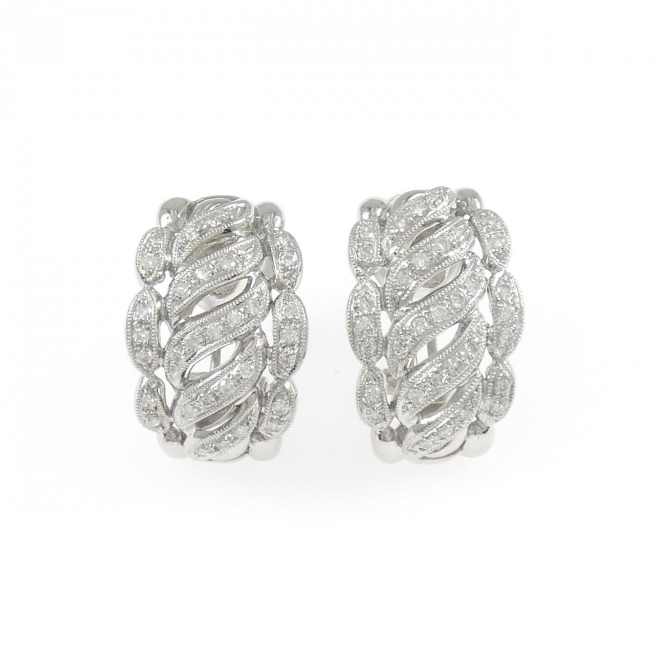 K 18 WG|K 14 WG ダイヤモンド ピアス 0.52 CT