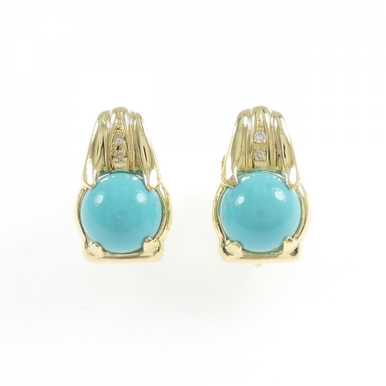 K 18 YG ターコイズ イヤリング