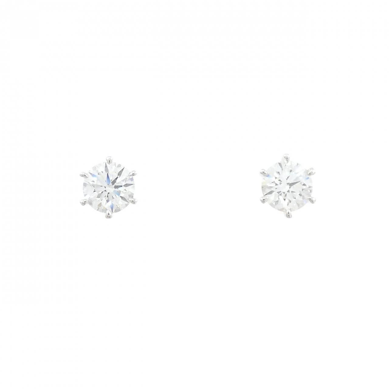 リメイク PT 900|ST ダイヤモンド ピアス 0.326 CT 0.329 D VS 2 3 EXT H-C