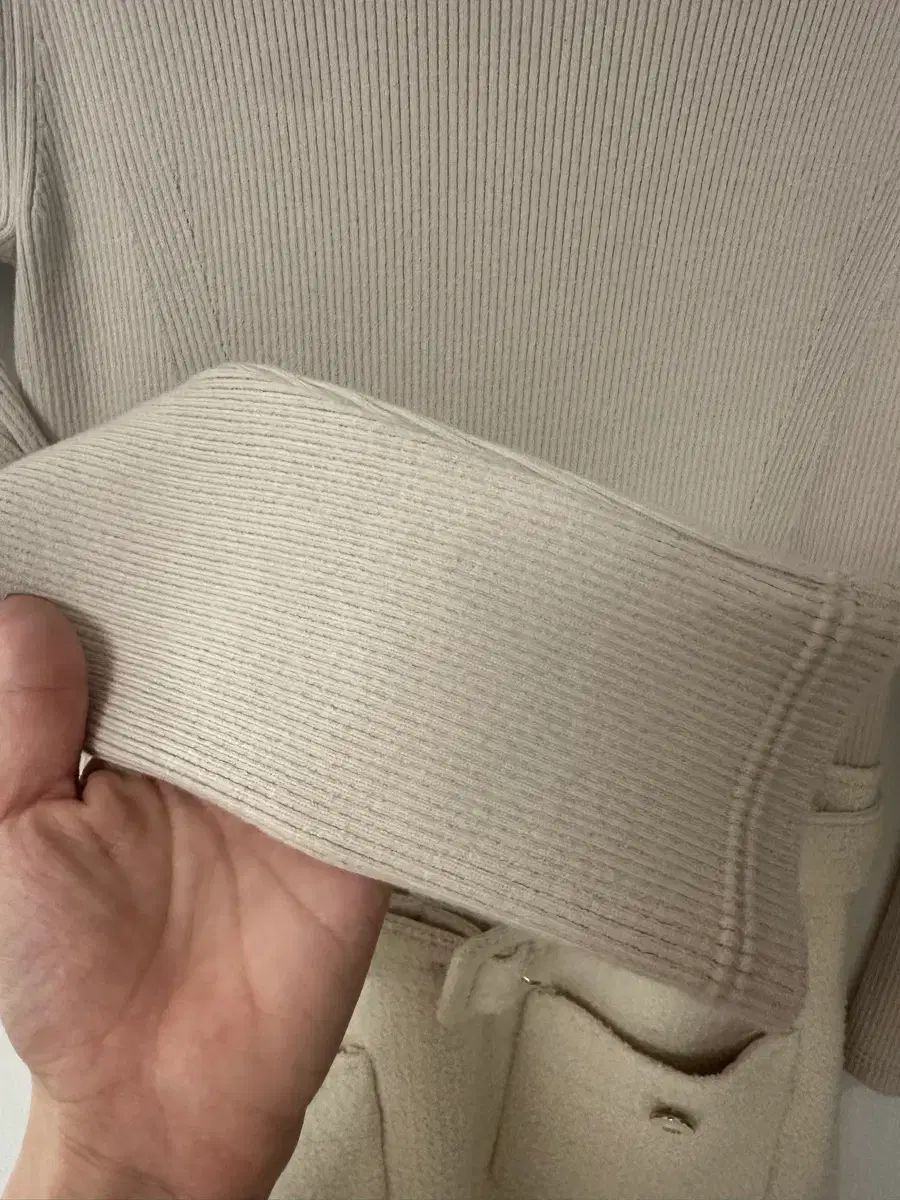  SJSJ アイボリー ゴージ ニット ベルト ONE PIECE 長袖 七分袖 ミニワンピース