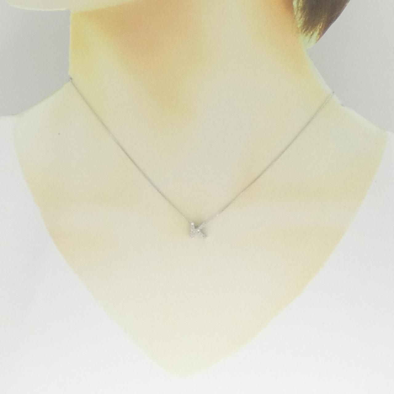 K18WG イニシャルK ダイヤモンド ネックレス 0.08CT - メルカリ