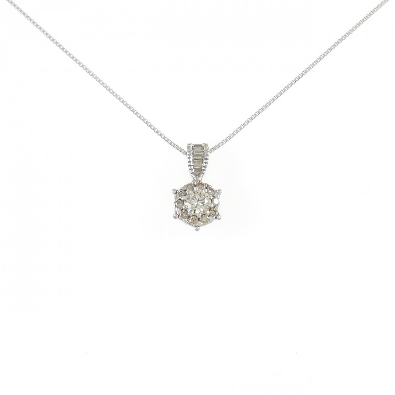 K 18 WG ダイヤモンド ネックレス 0.34 CT
