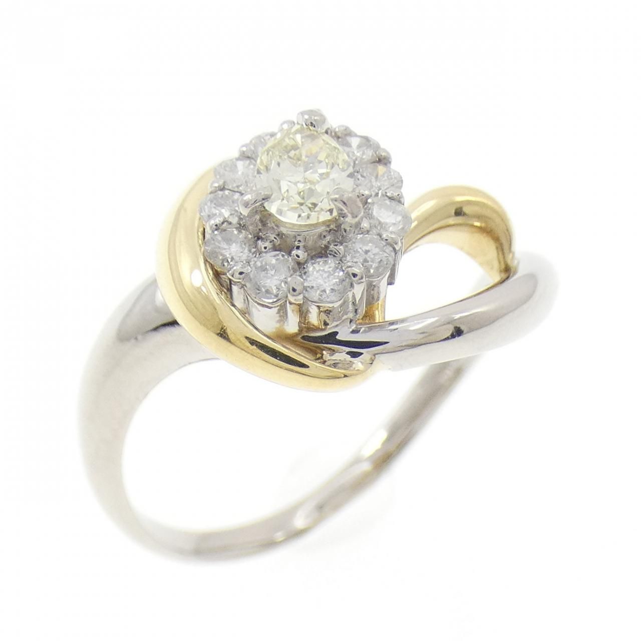 PT 900|K 18 YG ダイヤモンド リング 0.50 CT