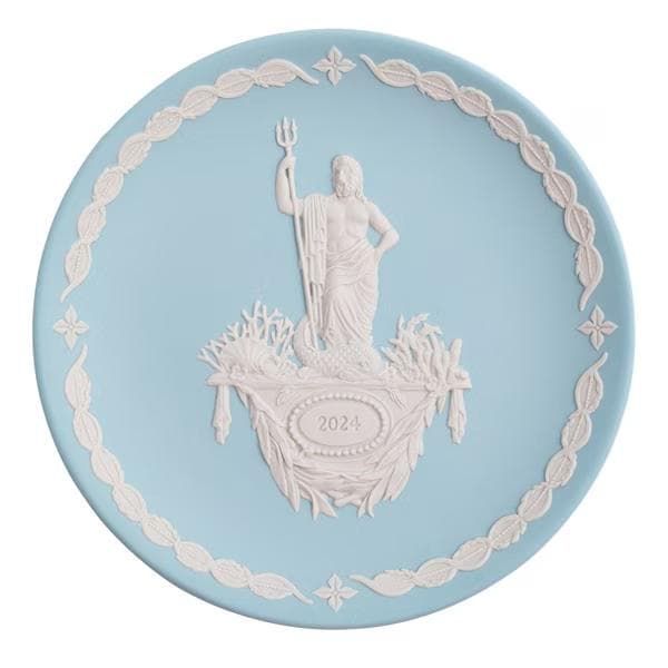 レア☆ウェッジウッド ジャスパー イヤープレート ポセイドン ペール