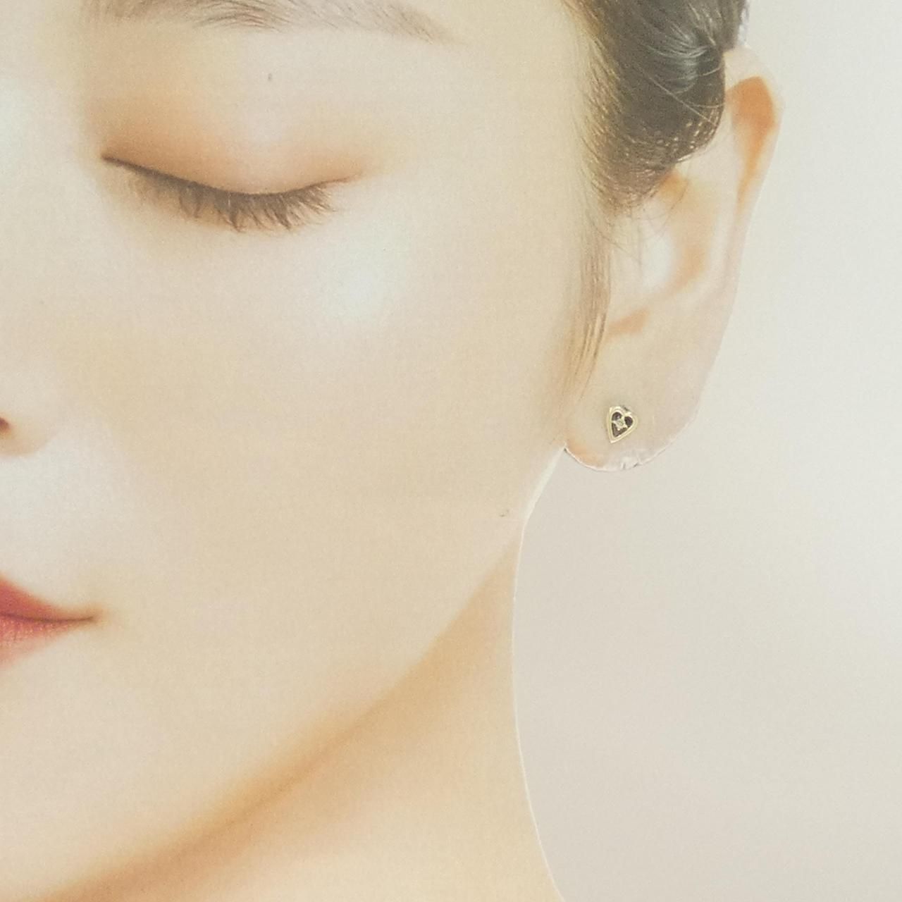 K14YGダイヤモンドピアス K10YG/K14YG ハート ダイヤモンド ピアス 0.02CT - メルカリ