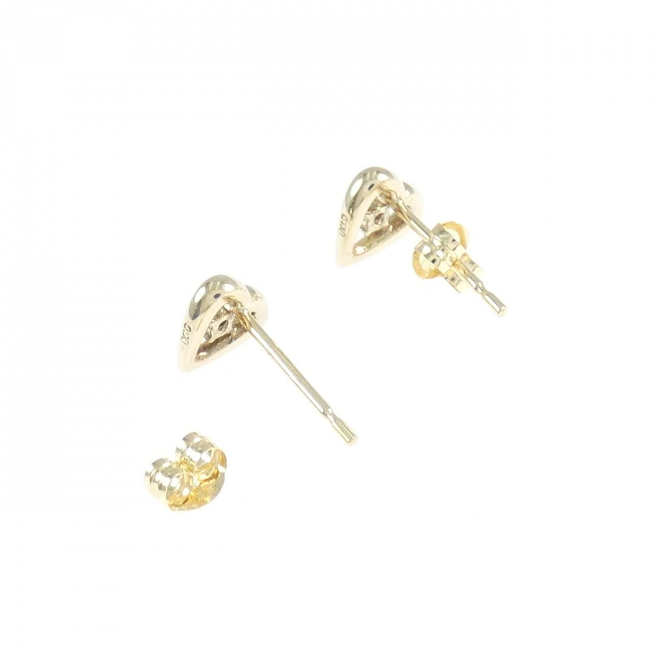 K14YGダイヤモンドピアス K10YG/K14YG ハート ダイヤモンド ピアス 0.02CT - メルカリ