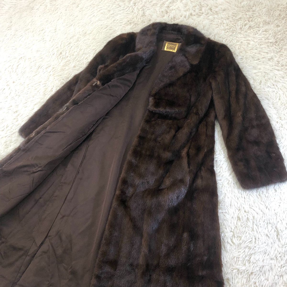 総丈110cm 金サガミンク ロングコート ファーコート ミンクコート