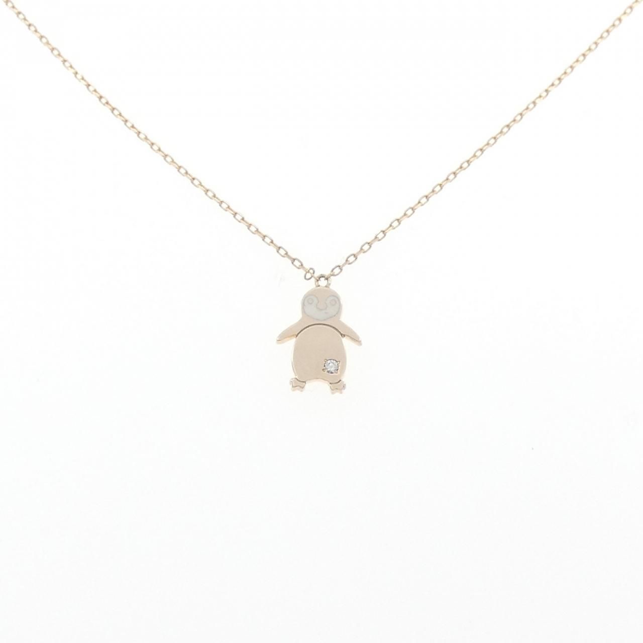 K 10 YG ペンギン 樹脂 ネックレス