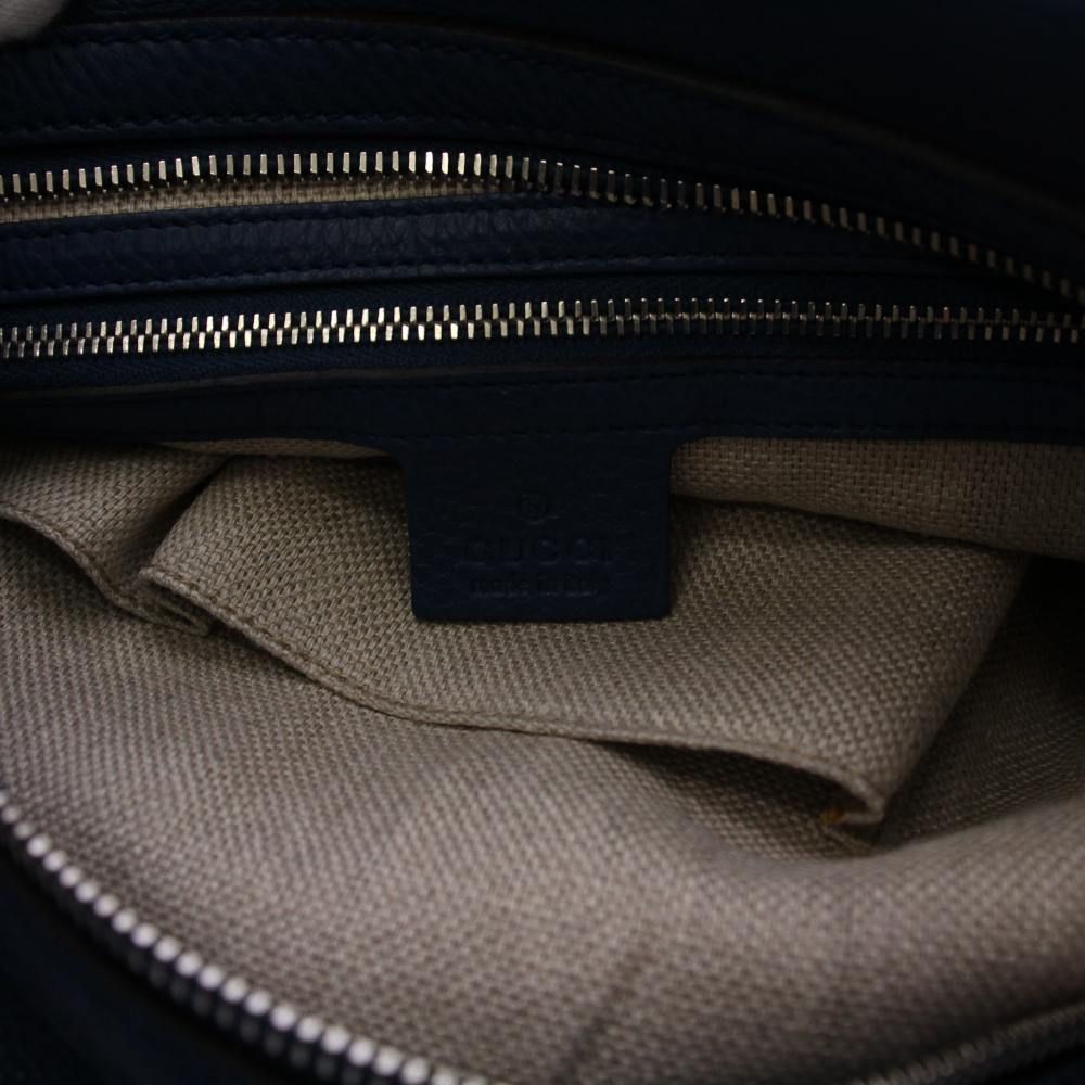 グッチ GUCCI アイコンビット トートバッグ ハンドバッグ レザー 青