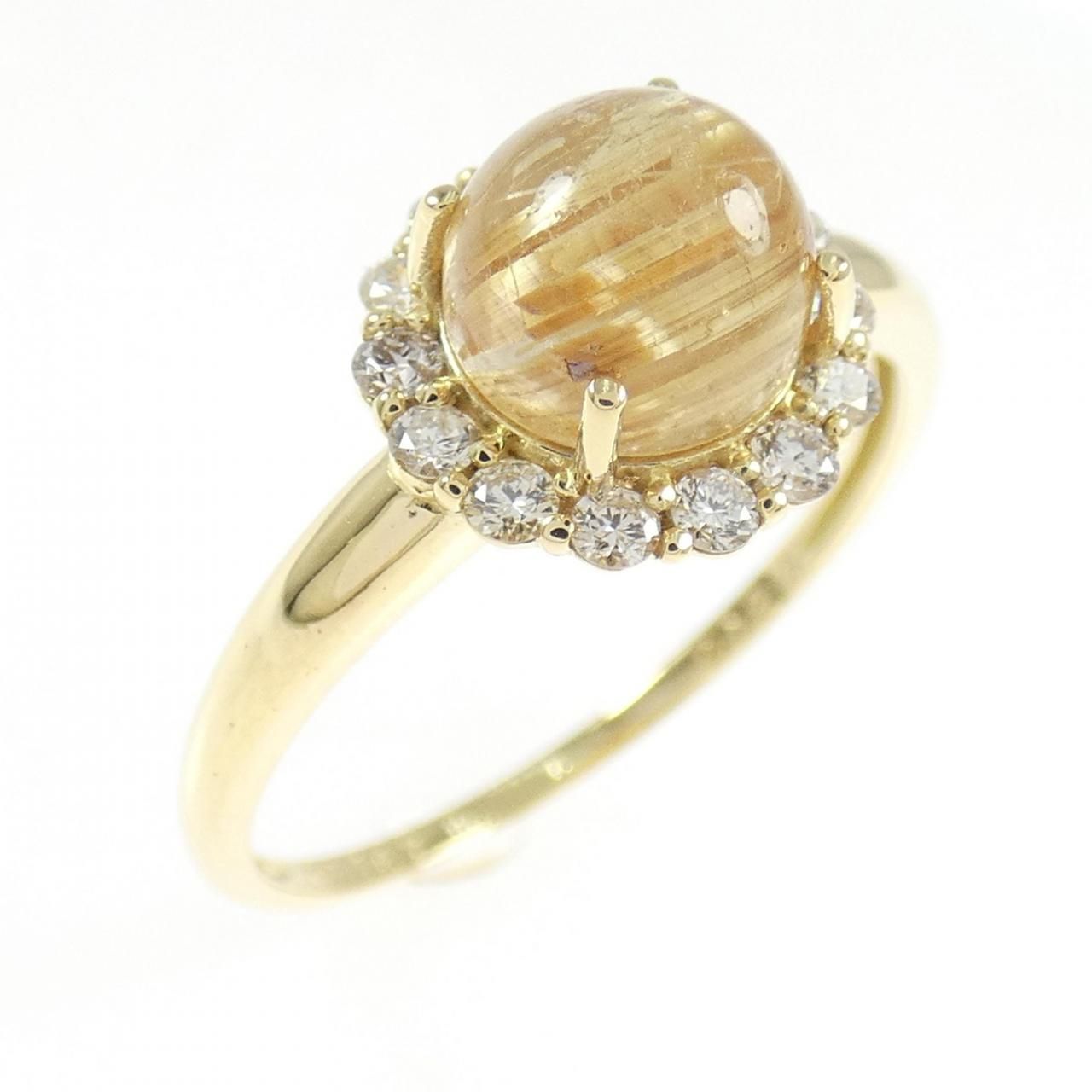 K 18 YG ルチルクオーツ リング 1.67 CT