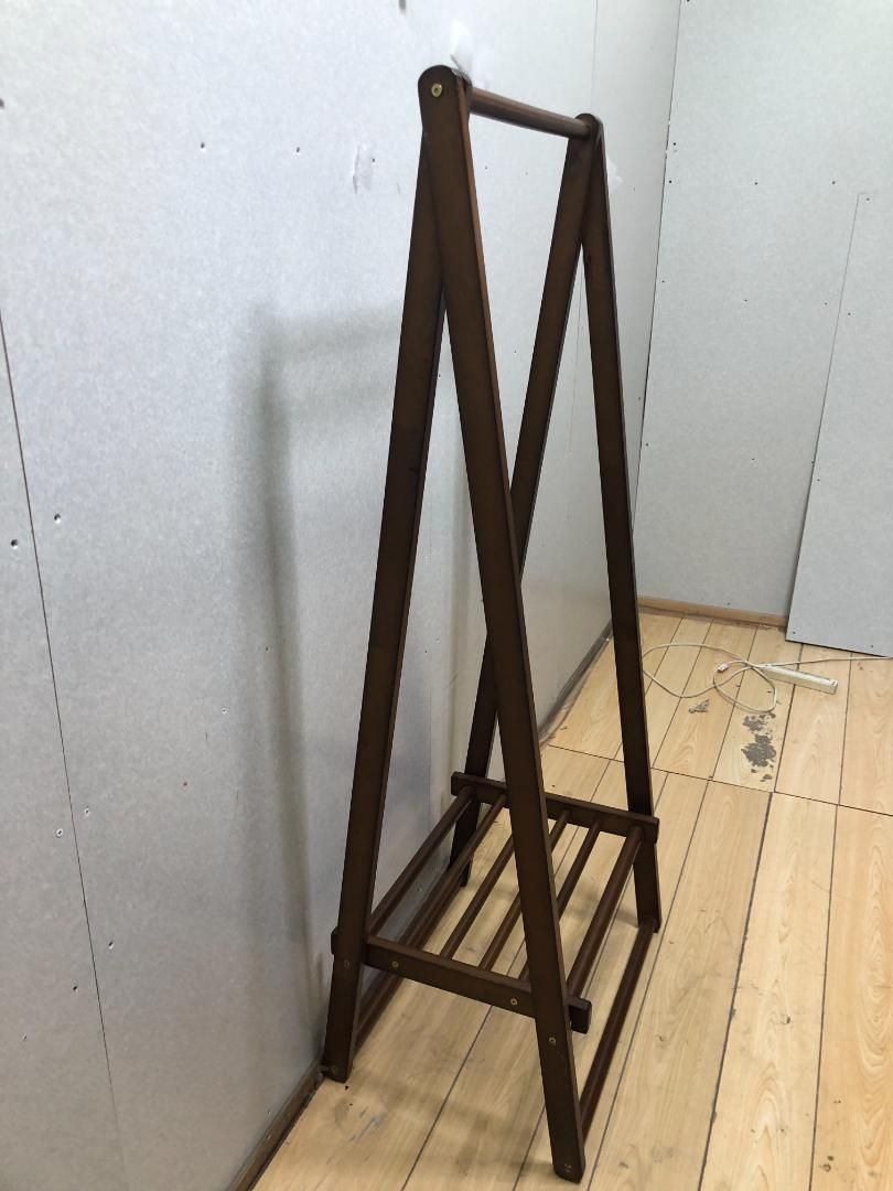 天然木ハンガーラック木製ハンガーラック 折りたたみ A型 【要組立