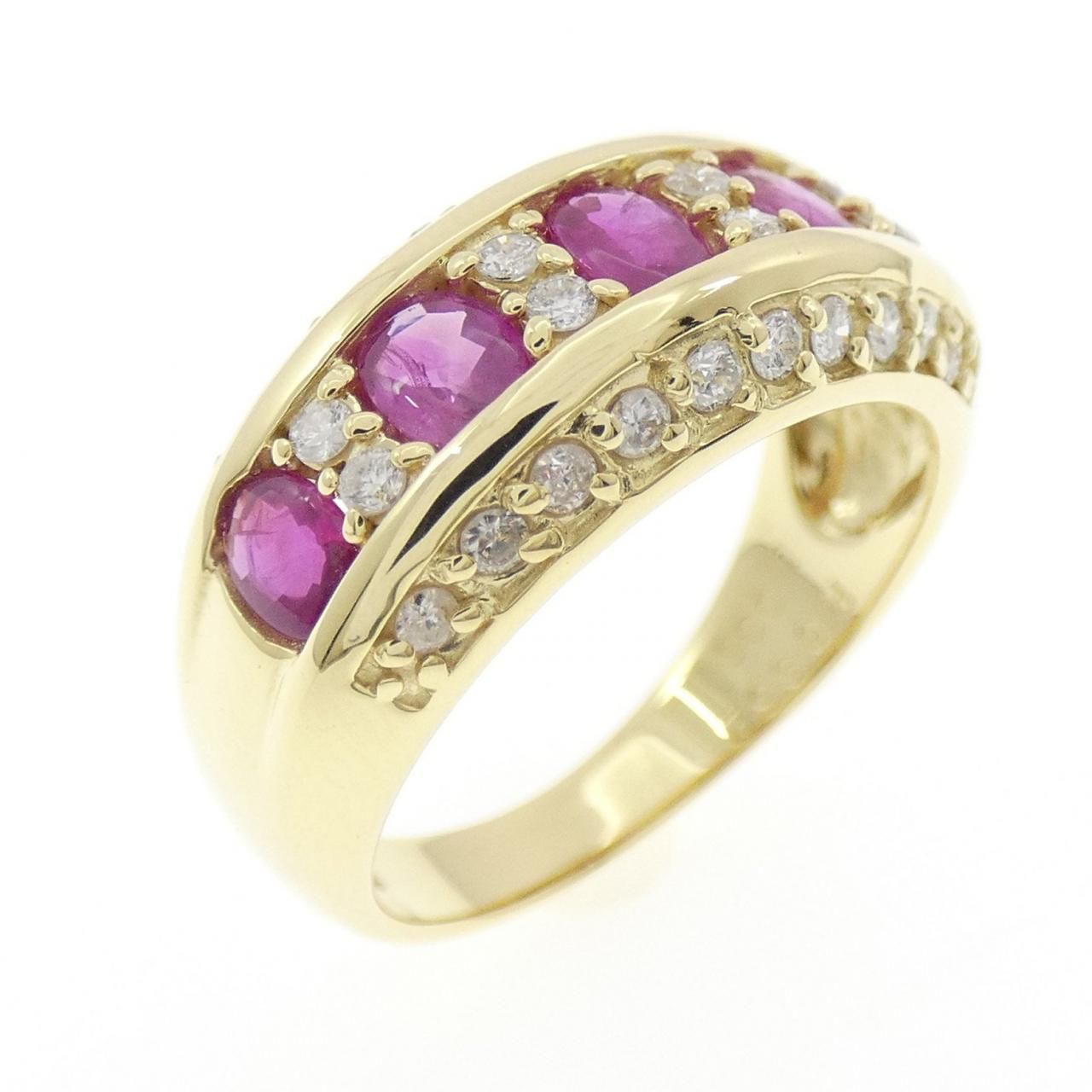 K 18 YG ルビー リング 0.962 CT