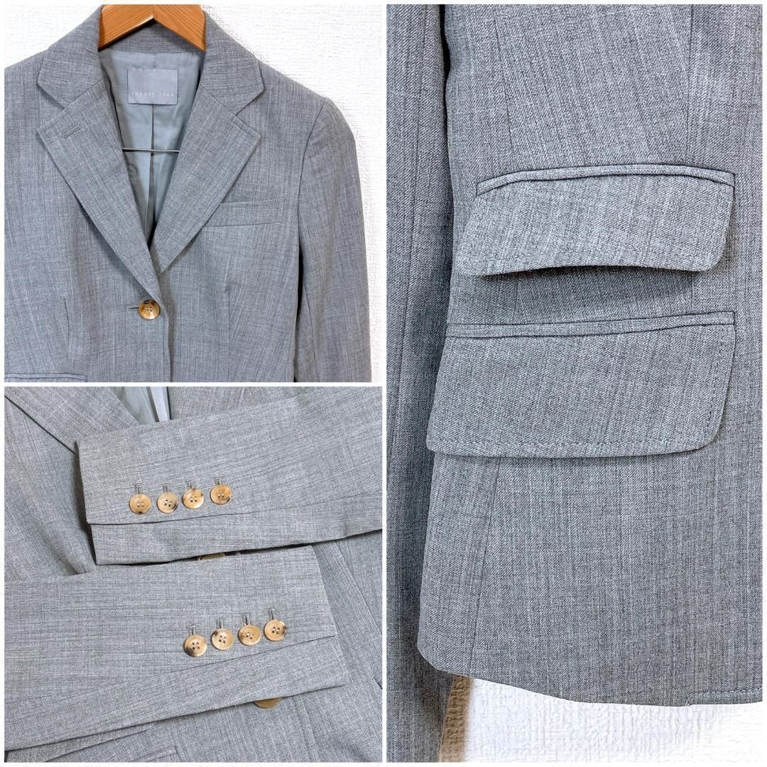 美品】theory luxe フレアパンツスーツセットアップ 36 無地グレー