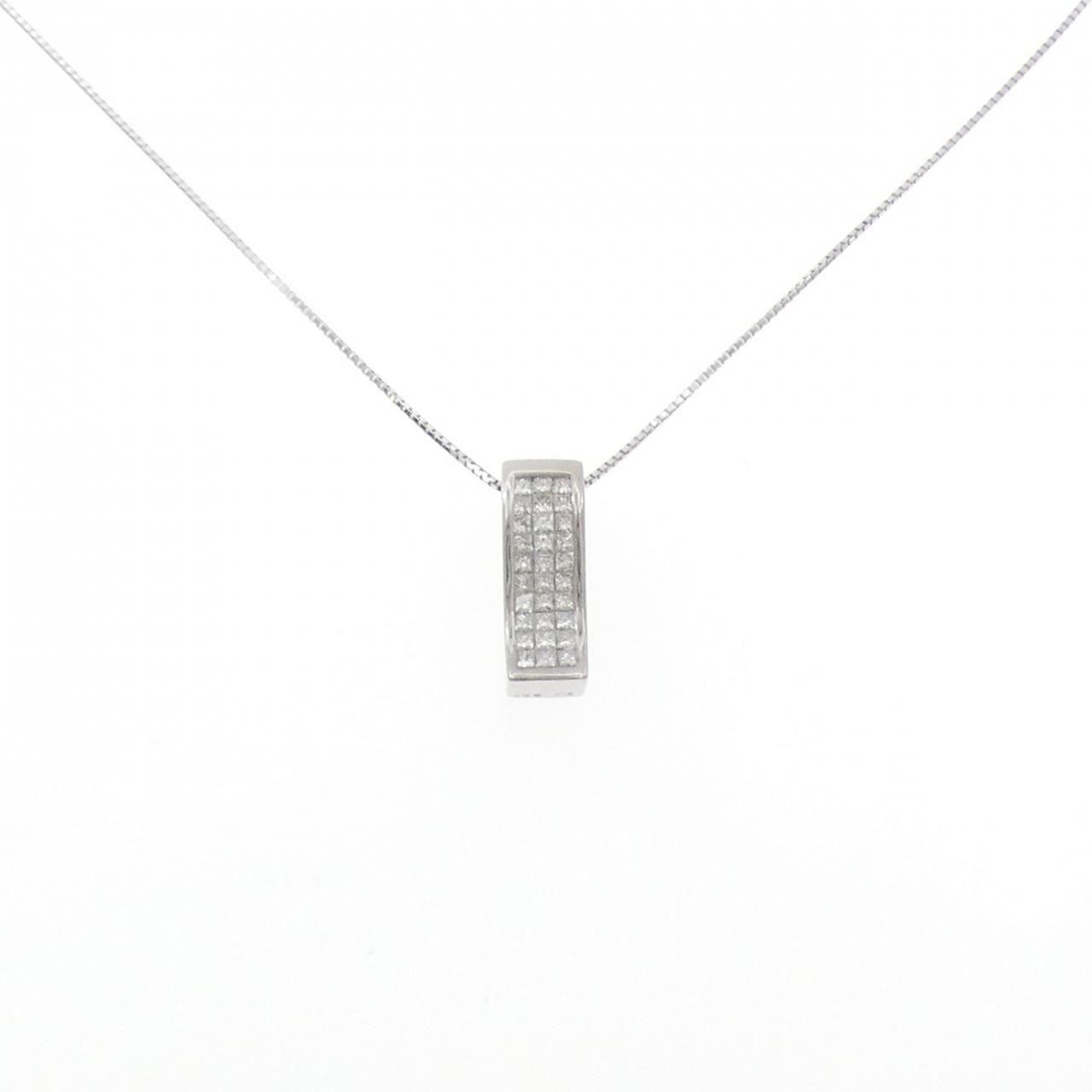 K 18 WG パヴェ ダイヤモンド ネックレス 0.50 CT