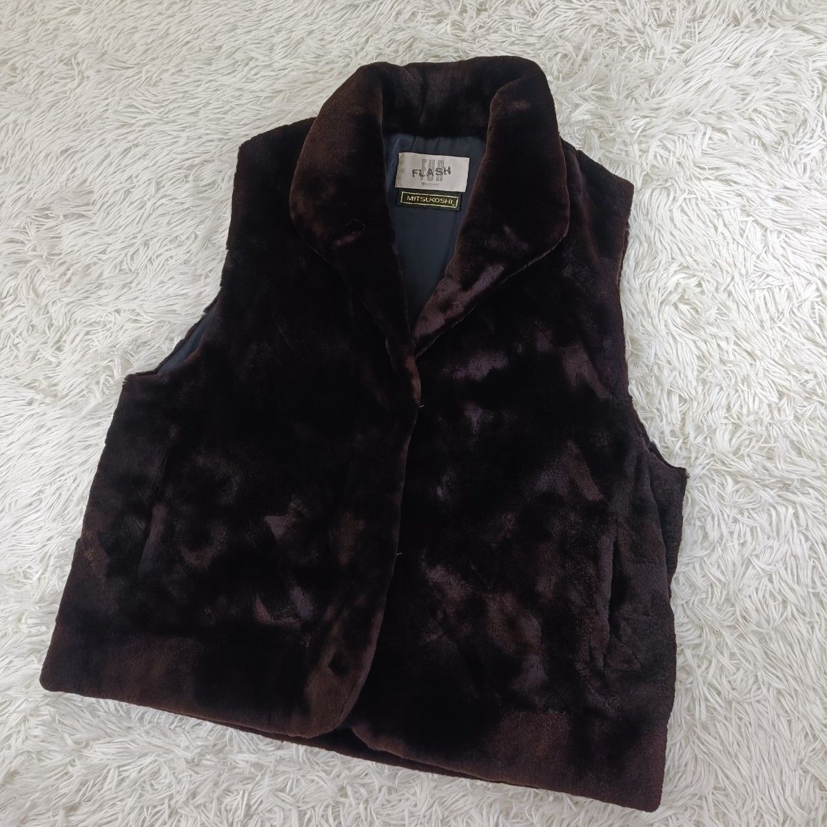 FUR FLASH MITSUKOSHI ミツコシ ファーベスト シェアードミンク ブラウン系 フォーマル アウター レディース